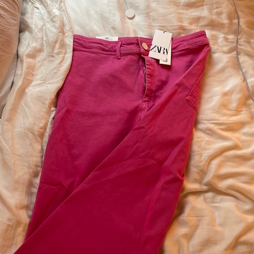 ZARA MARINE STRAIGHT PINK PANTS